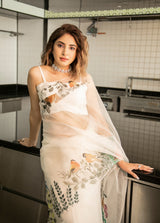 Ivory Handpainted Saree